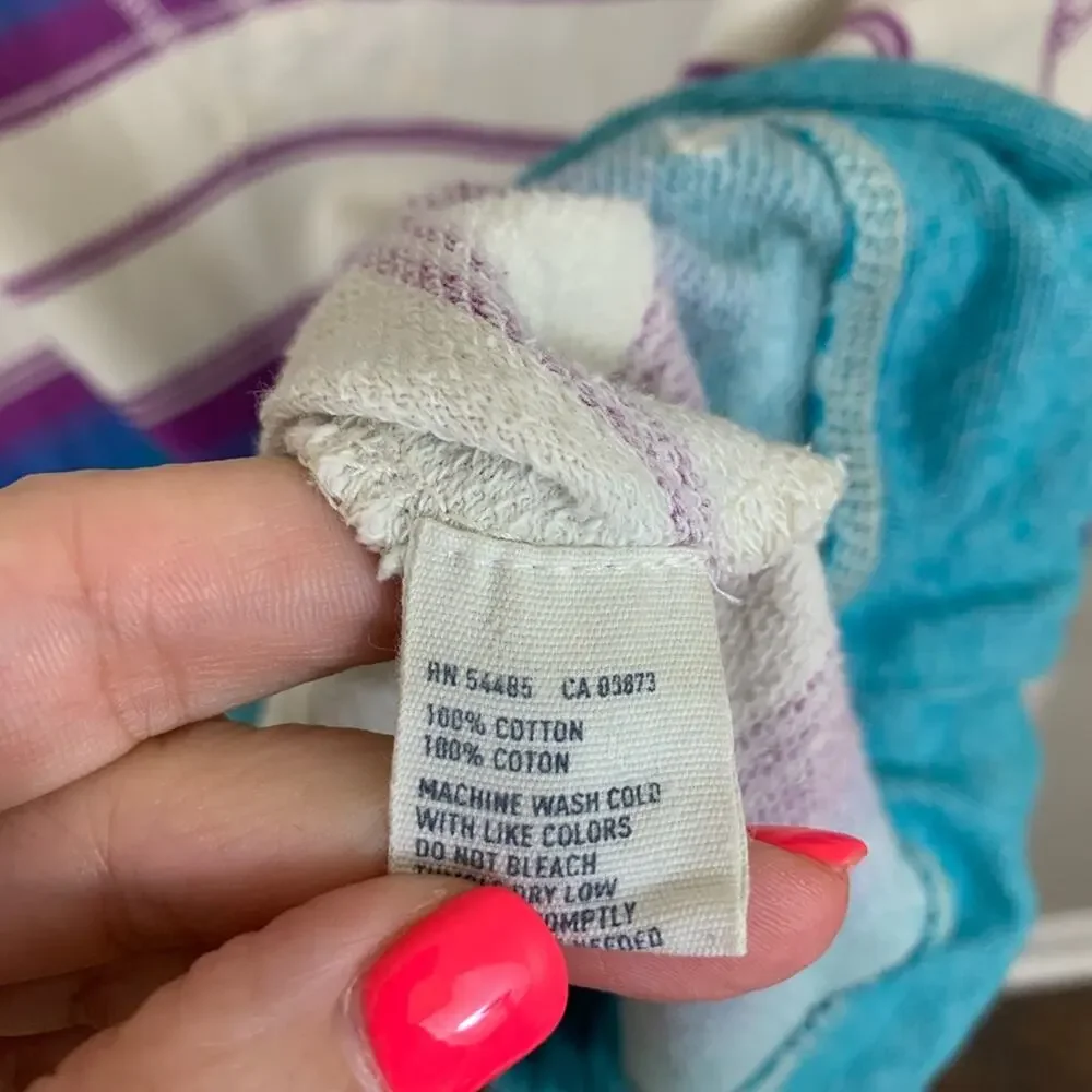 American Eagle Striped Hooded V-Neck Sweatshirt - Picture 3 of 5